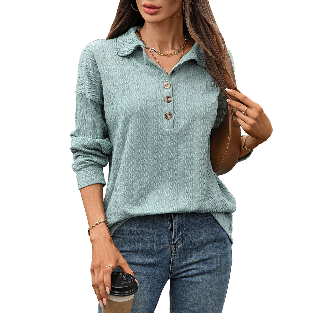 Lune London Textured Button Design Long Sleeve Shirt for Women