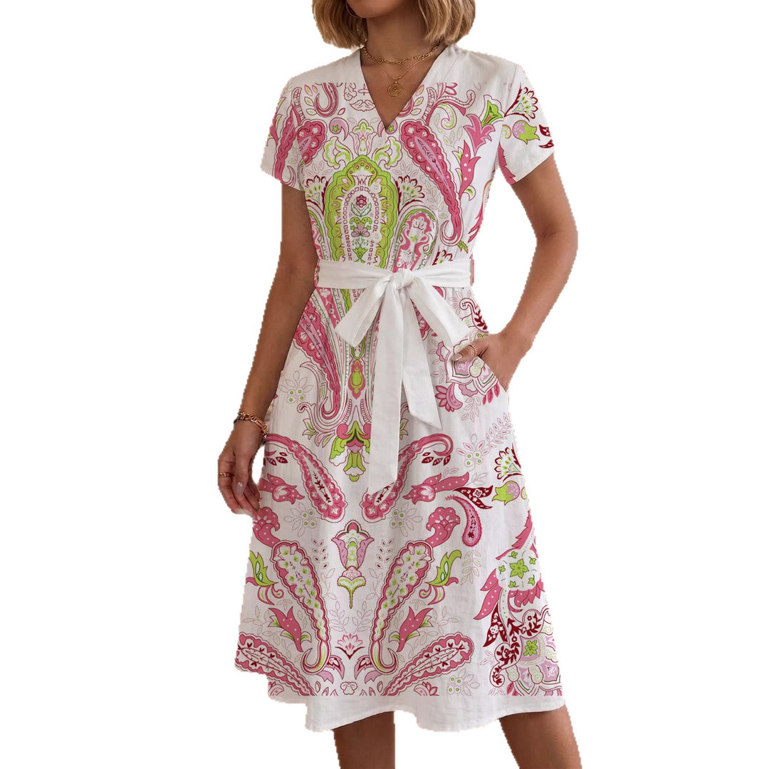 Women's Midi Dress with Floral Accents and Tailored Fit Lune London