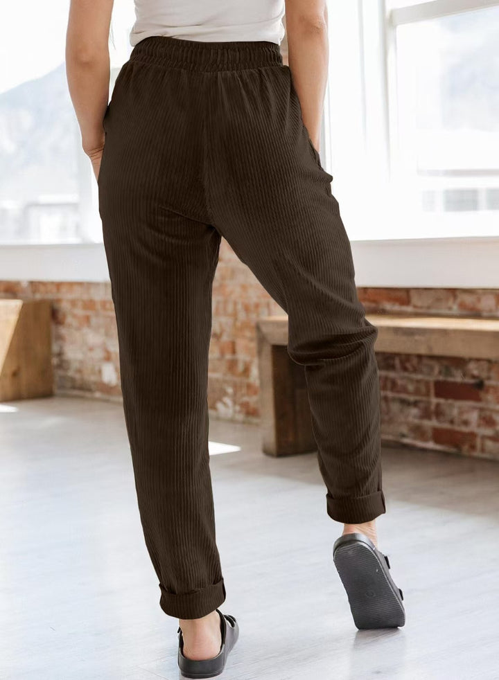 Ladies Comfortable Corduroy Leisure Pants Lune London