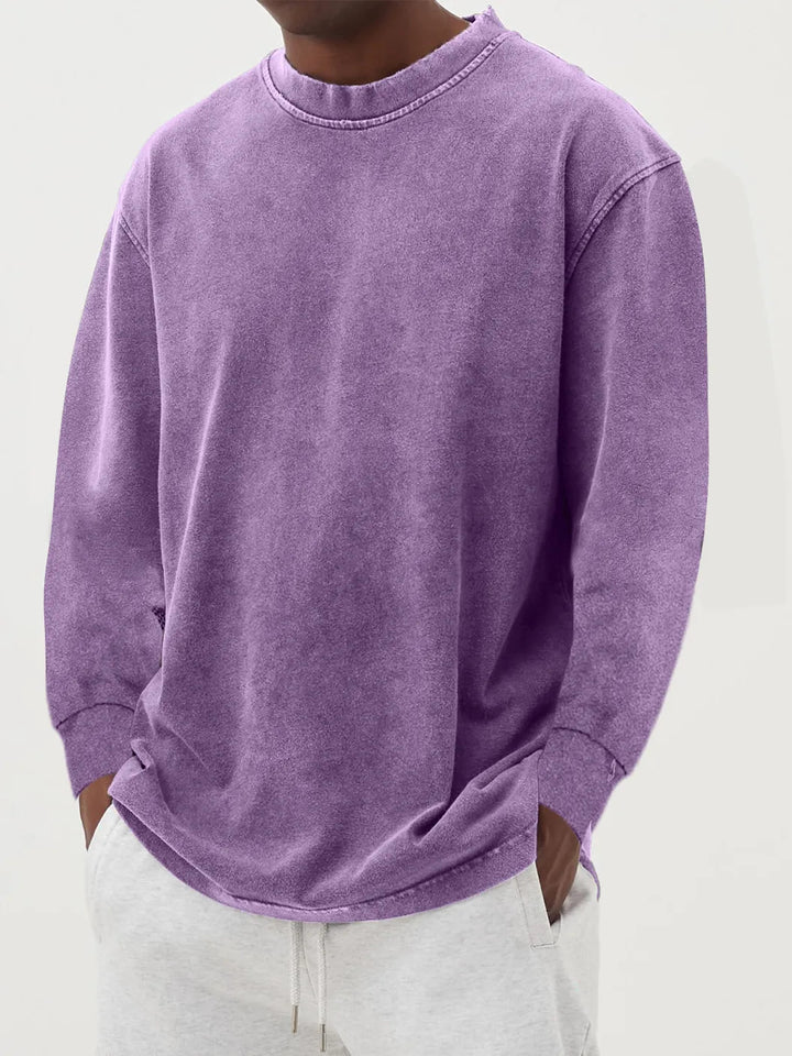 Casual oversized sweater for men in pleasant cotton blend Amarae