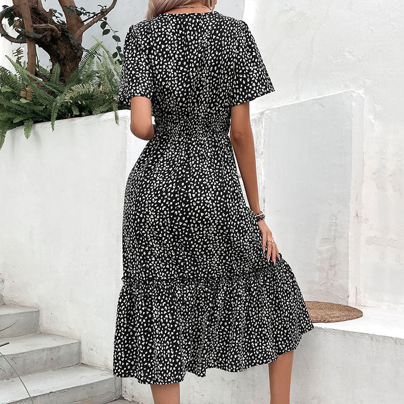 Lune London women's midi dress with ruffle details