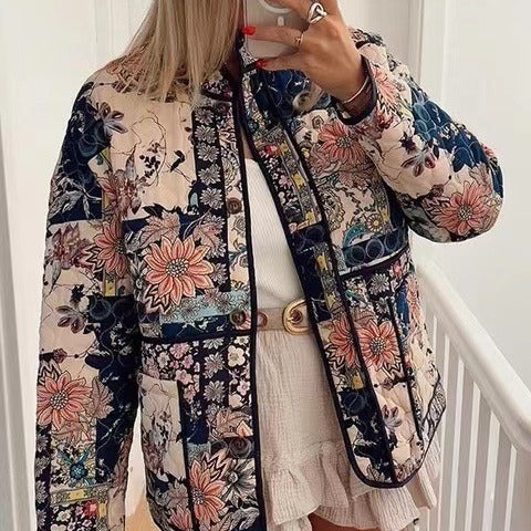Veste matelassée femme avec design floral et poches pratiques Chic & Stil