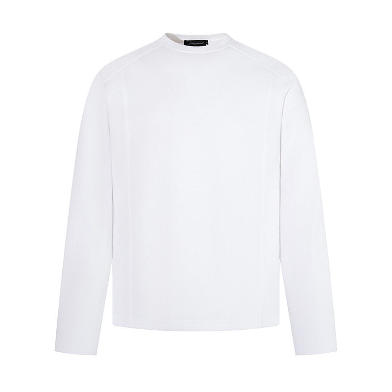 Men's Long Sleeve Shirt with Crew Neck made of Marl Cotton Blend Amarae