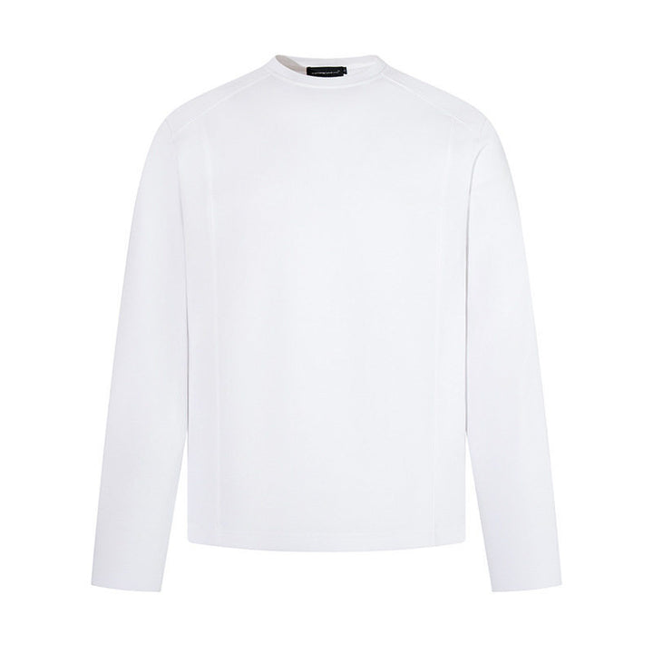 Men's Long Sleeve Shirt with Crew Neck made of Marl Cotton Blend Amarae