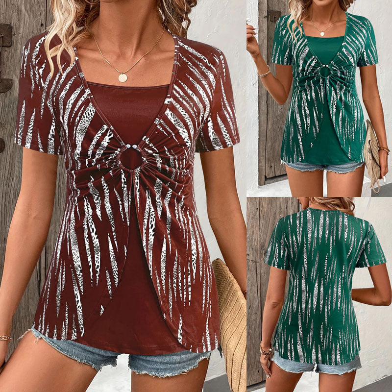 Ladies Fashion Twist-Front Tunic Top Lune London
