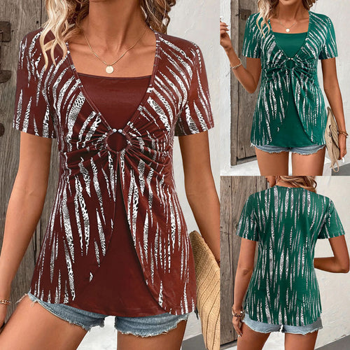 Ladies Fashion Twist-Front Tunic Top Amarae