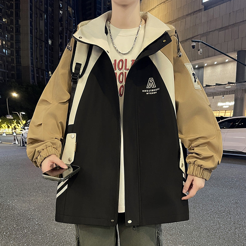 Urban transition jacket for men with adjustable hood Lune London