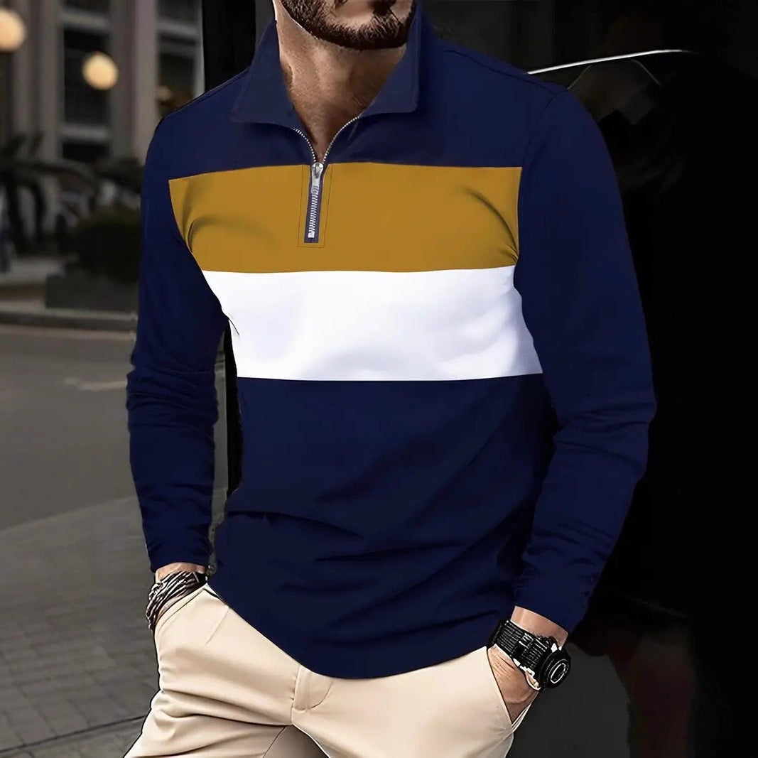 Pull-over zippé pour hommes avec une coupe de couleur tendance et un style confortable Lune London