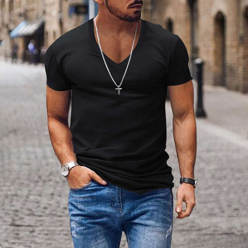 Men's casual V-neck t-shirt Chic und Style