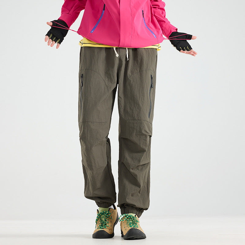 Men's Lightweight Tech Cargo Jog Pants made of Ripstop with Thigh Zipper and Elastic Hem Amarae