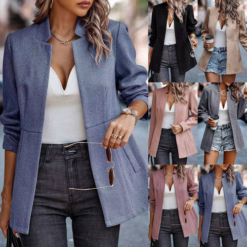 Veste blazer élégante pour femmes avec un motif pied-de-coq moderne et des détails élégants Chic & Stil