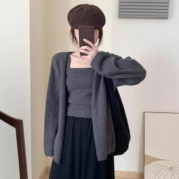 Cardigan ouvert pour femmes avec coupe décontractée et décolleté en V profond