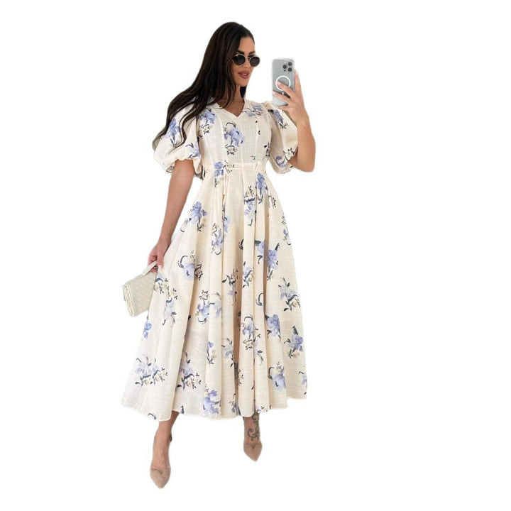 Maxi flower dress for women with puff sleeves Lune London