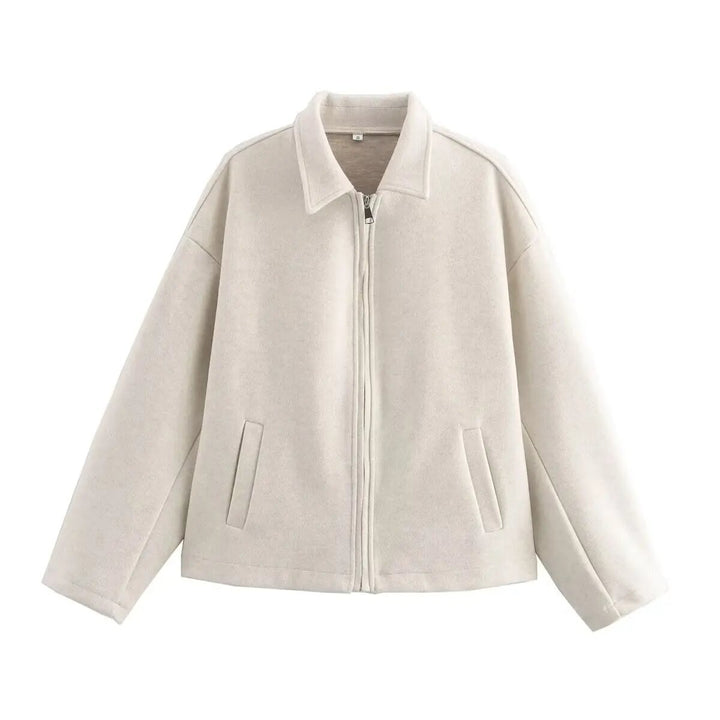 Casual fleece jacket for women with high collar and practical pockets Lune London