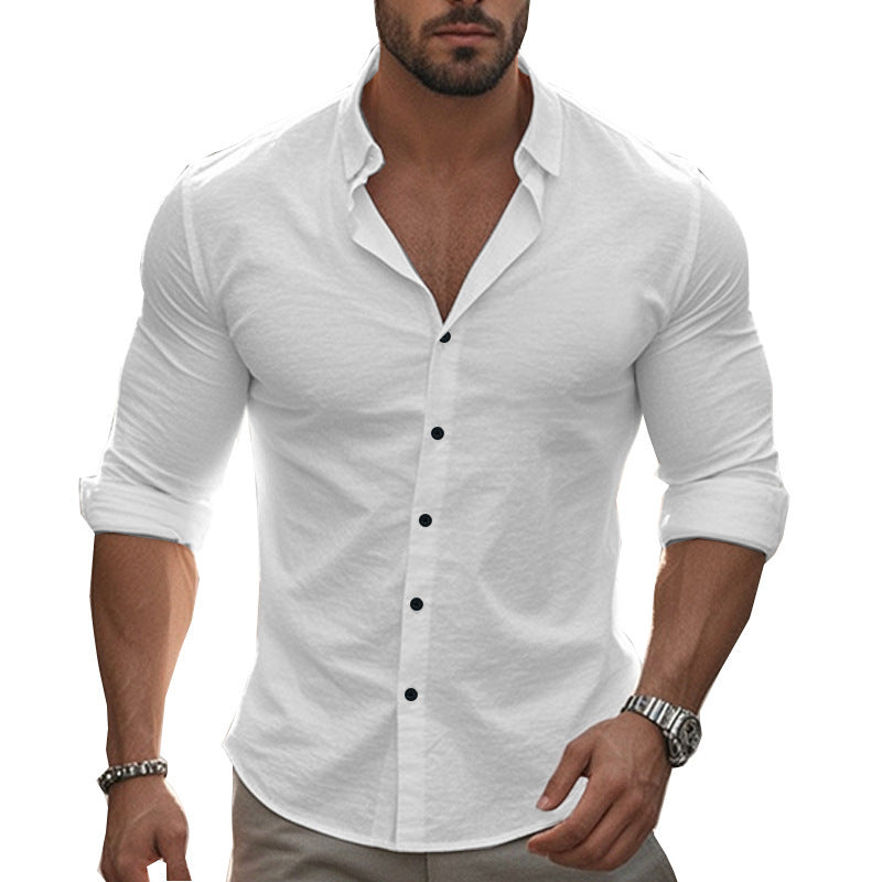 Men's Comfortable and Modern Long-Sleeve Shirt with Roll-Up Sleeves Lune London