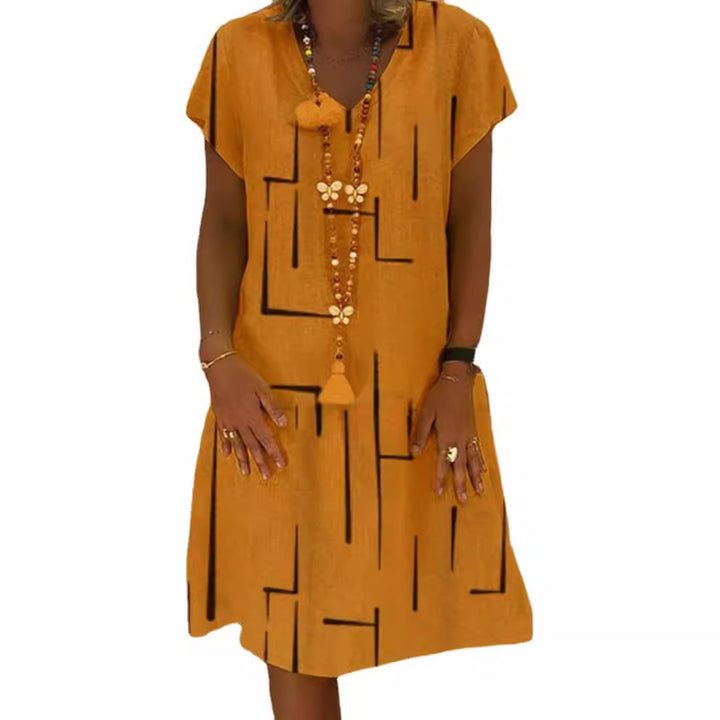 Comfortable tunic dress for women with modern graphic patterns Lune London