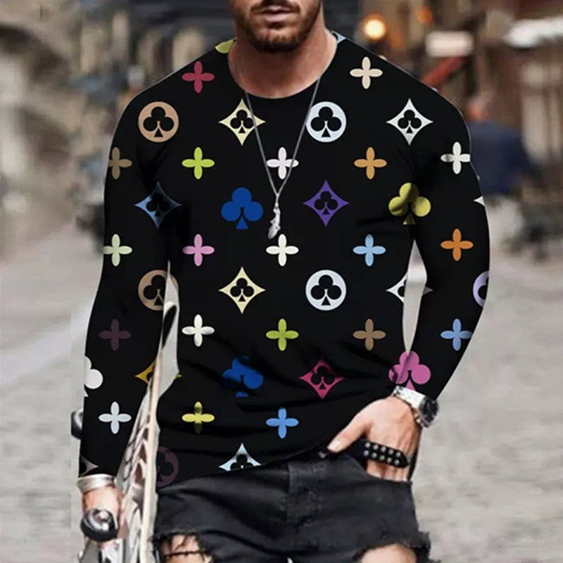 Men's long sleeve shirt with a creative design and colorful symbols Lune London