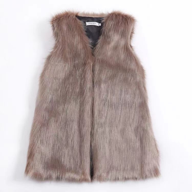 Women Elegant Faux Fur Vest with Trendy Chic Cut and Style