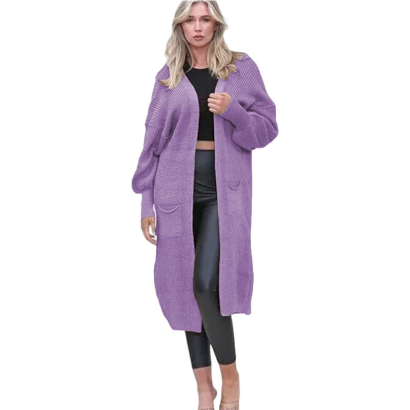 Women’s Large knit cardigan with soft material and practical pockets Lune London