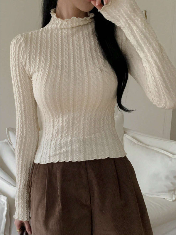 Ladies long-sleeve top with textured design Lune London