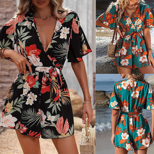 Ladies flower wrap dress romper Amarae