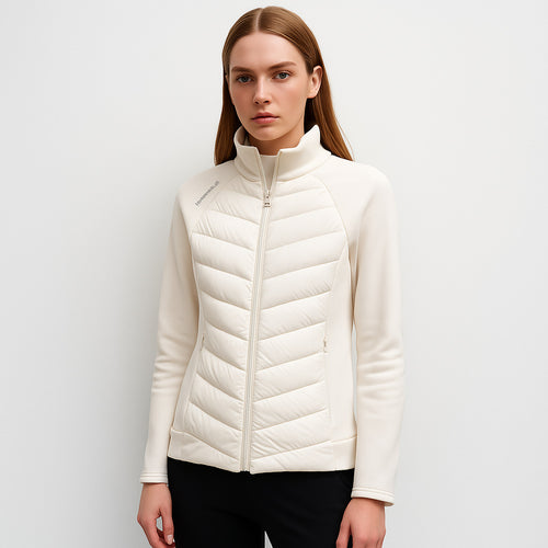 Quilted sports jacket for women with high collar and functional zip pockets Amarae
