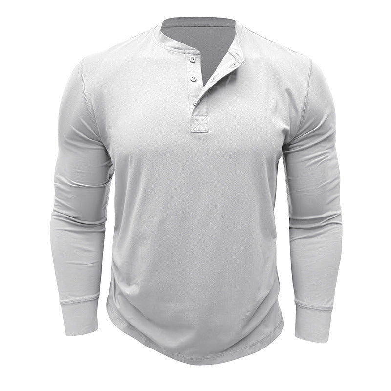 Men's long sleeve Henley shirt with stylish buttons and a high quality cotton blend Lune London