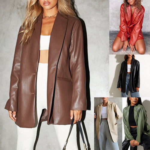 Elegant and stylish synthetic leather jacket for women Amarae