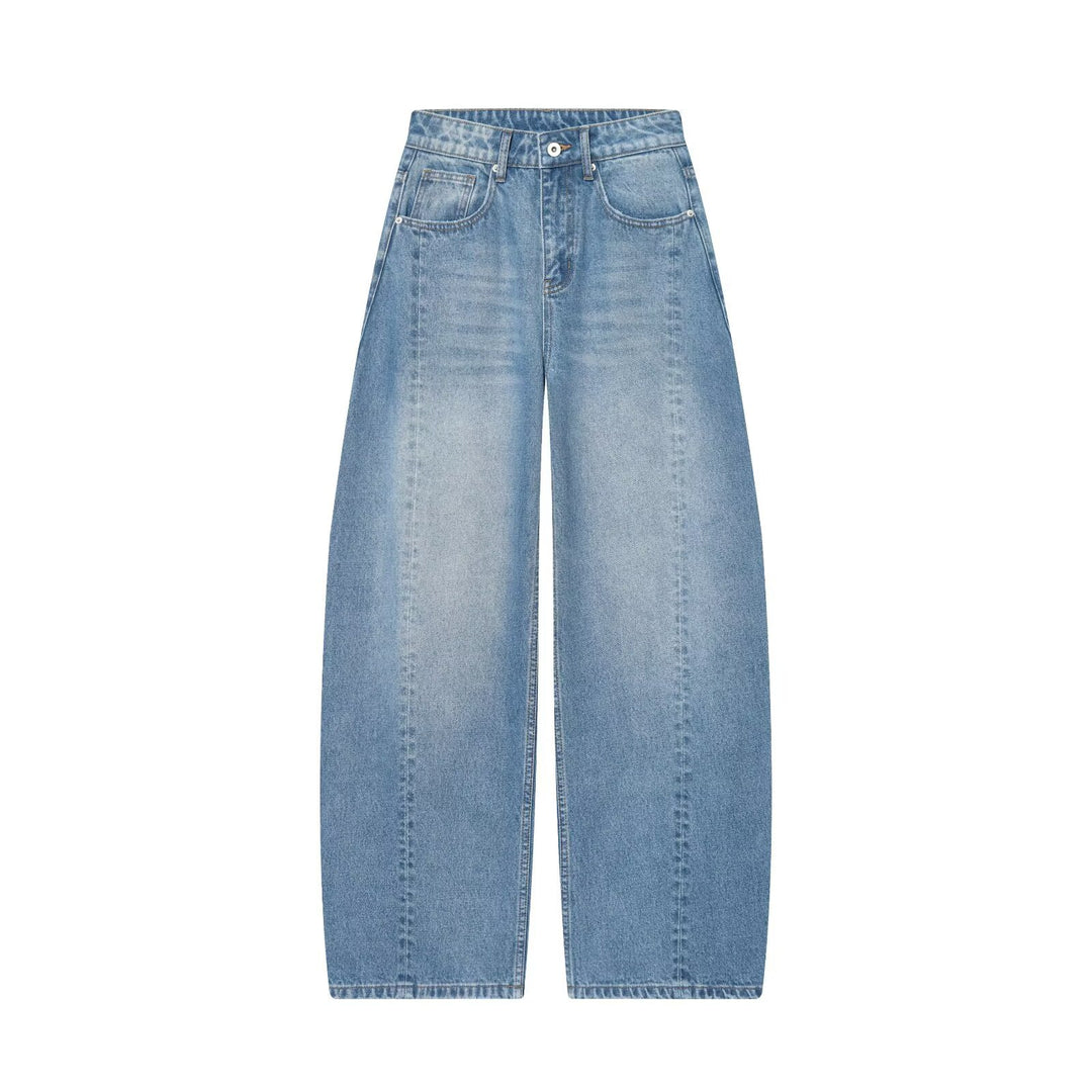 Women's Wide Cropped Denim Culotte with High Waist and Center Seam Amarae