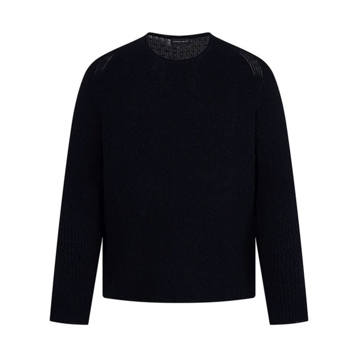 Men's fine-knit round neck sweater with ribbed structure and raglan sleeves Amarae
