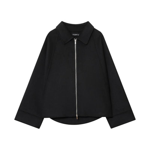 Fashion women's jacket with asymmetrical cut and casual zip Amarae