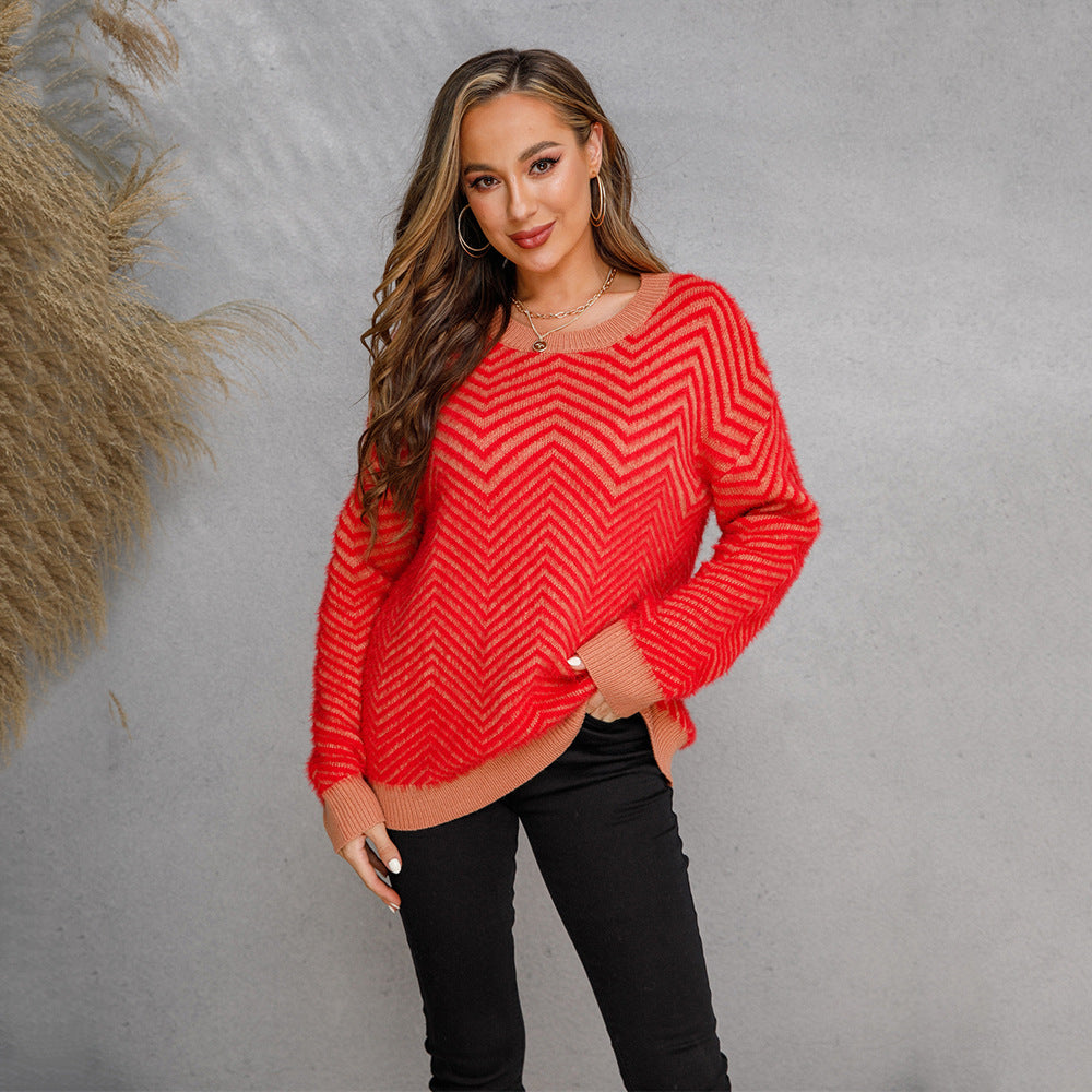 Pull pour femmes avec motif en chevrons Chic & Stil