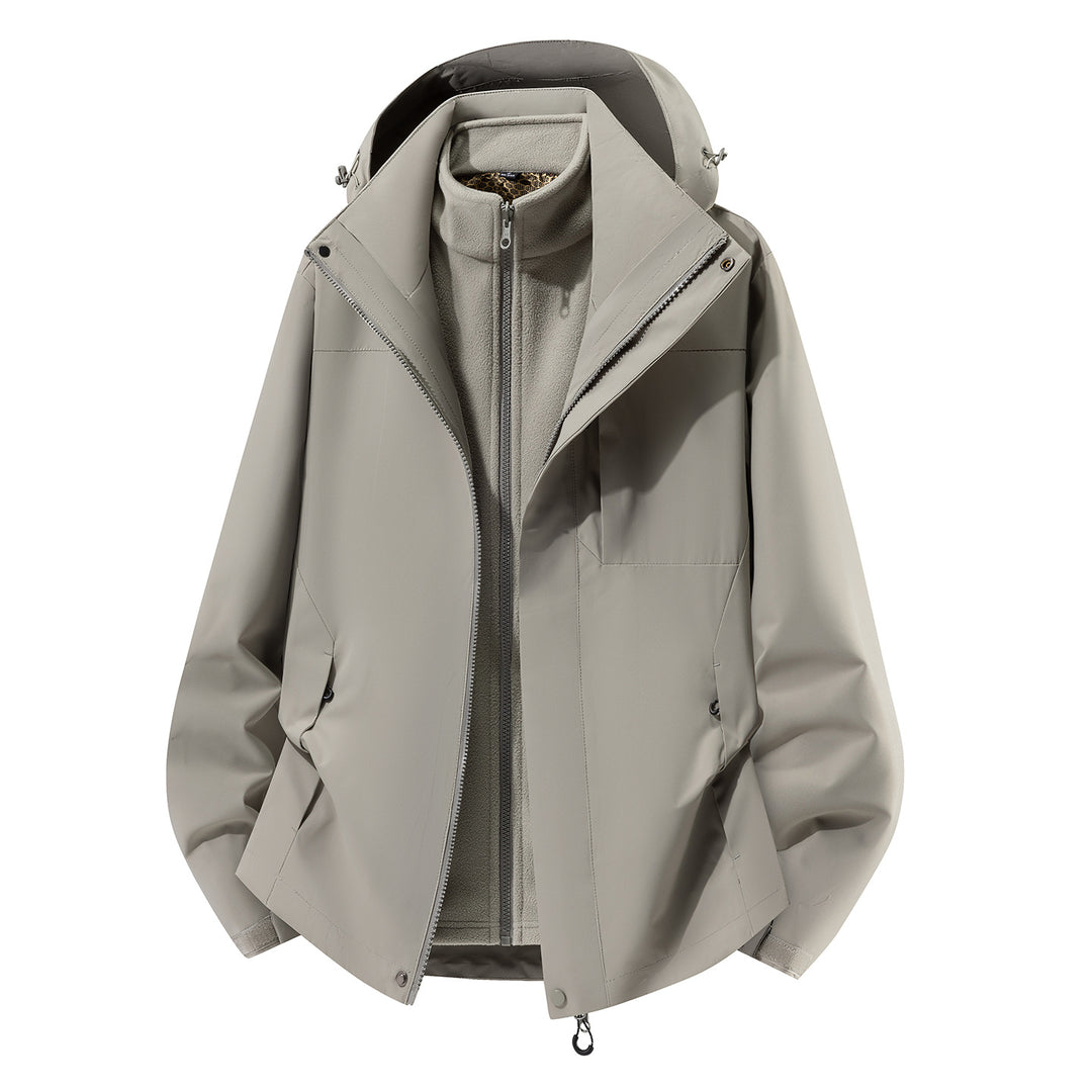 Women two-in-one softshell rain jacket with detachable fleece lining and hood Amarae