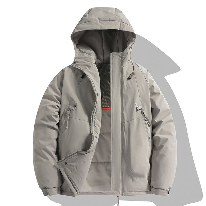 Functional jacket for men with adjustable hood and insulated lining Lune London