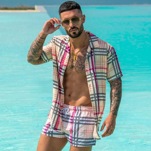 Men Elegant Short Sleeve Beach Set Amarae