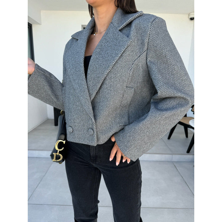 Cropped double-breasted blazer jacket for women Lune London