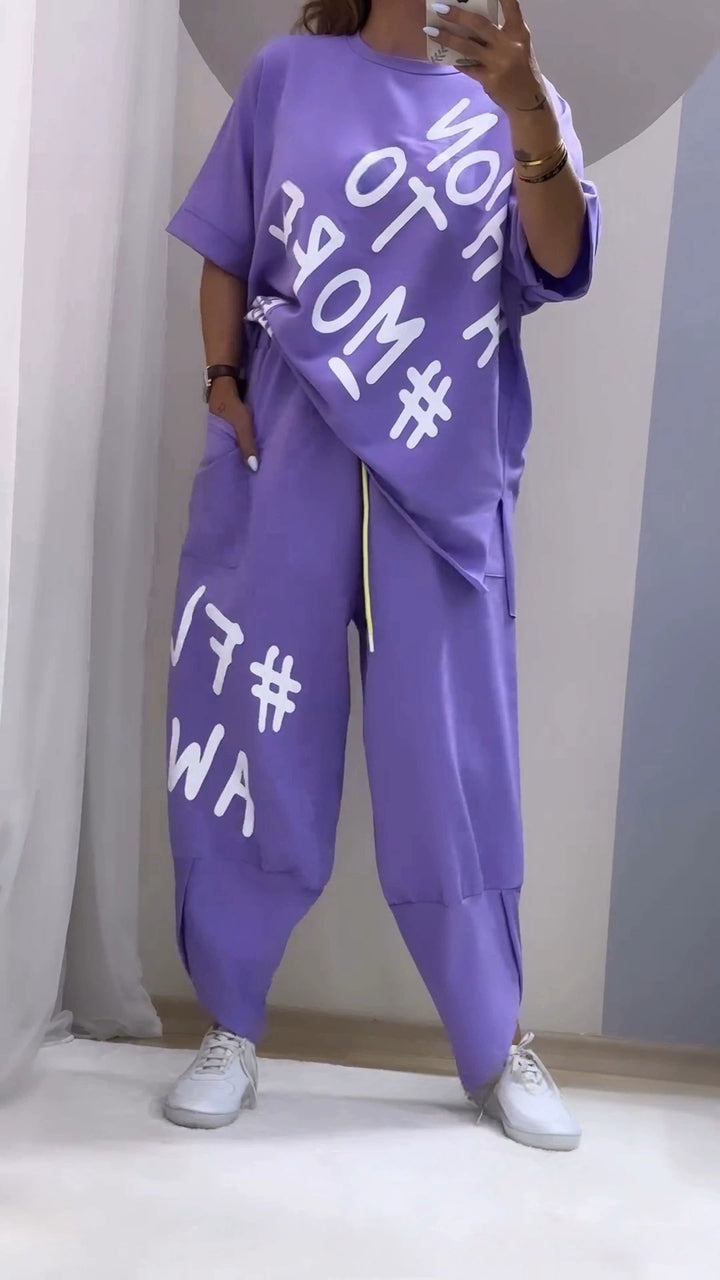 Dames ensemble décontracté oversized avec imprimé statement Amarae