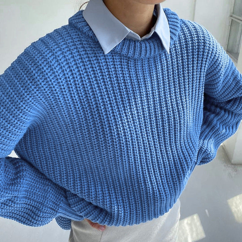 Oversized knitted sweater for women with textured pattern Lune London