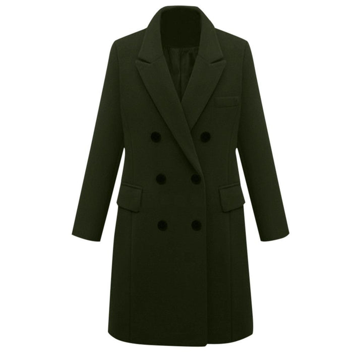 Elegant wool coat for women with double-breasted buttons and pockets Amarae