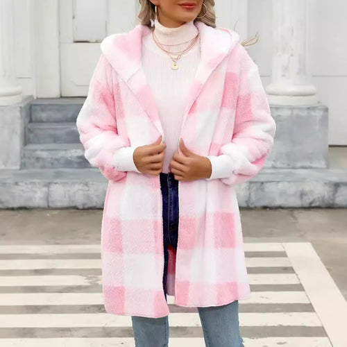 Ladies Cozy Wool Blazer with Plaid Pattern Amarae