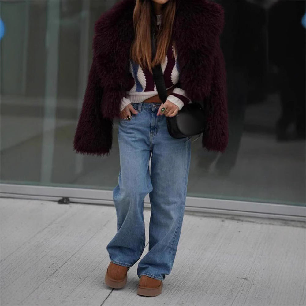 Trendy oversized faux fur coat for women Lune London
