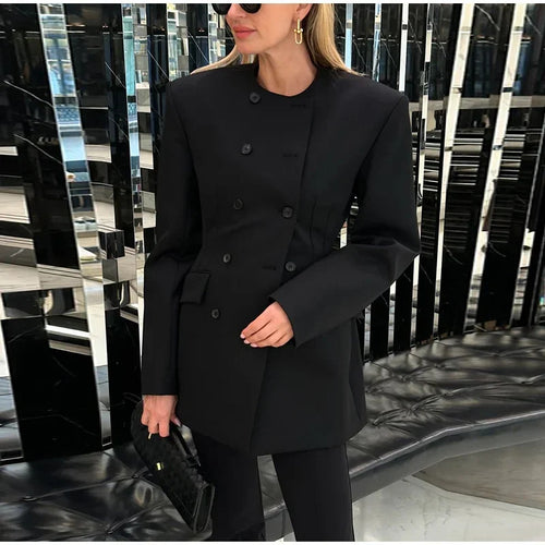 Ladies tailored blazer with pretty double button closure Amarae