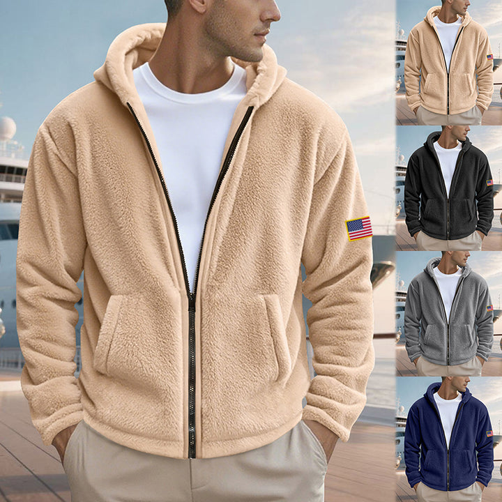 Men's Fleece Hoodie with practical pockets and modern zipper Amarae