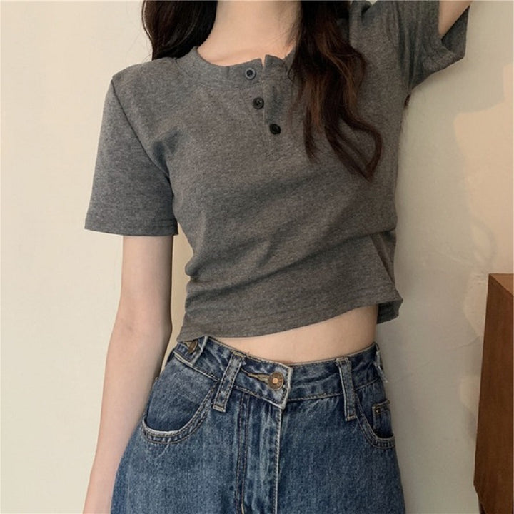 Women's Short Sleeve Henley Shirt Lune London
