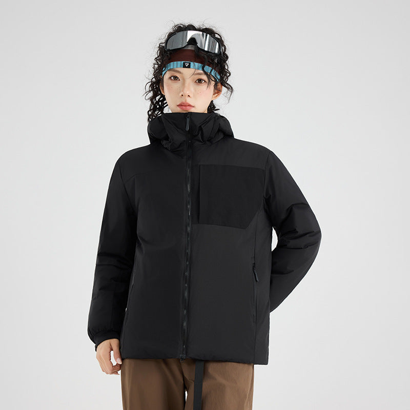 Women's Insulated Outdoor Quilted Jacket with Hood, Chest Yoke and Elastic Cuffs Amarae