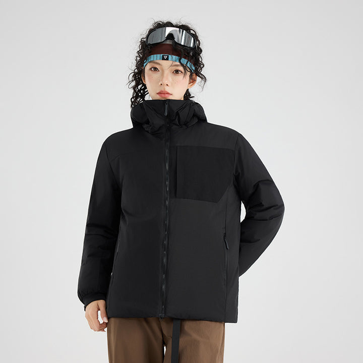 Women's Insulated Outdoor Quilted Jacket with Hood, Chest Yoke and Elastic Cuffs Amarae