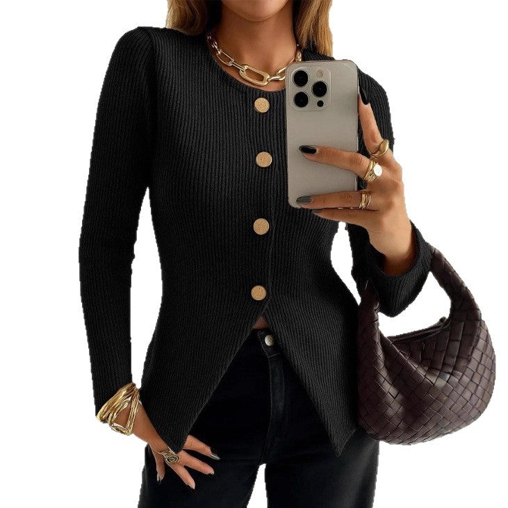 Dames élégant cardigan avec boutons décoratifs Chic & Stil