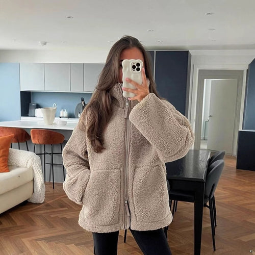 Ladies oversized fleece jacket Amarae