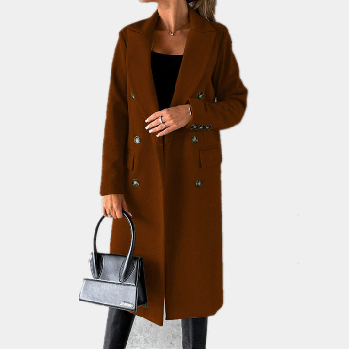 Ladies Elegant and Timeless Trench Coat with Double Buttons and Practical Pockets Lune London
