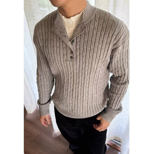Fine knit sweater for men with decorative button details Amarae